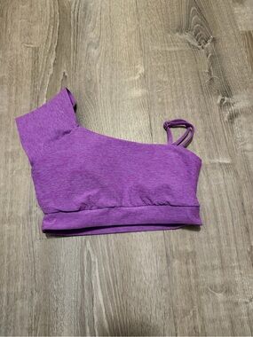 Bombshell Sportswear Purple One-Shoulder Crop Top